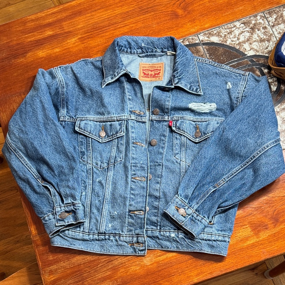 Levi's Classic Blue Distressed Denim Jacket